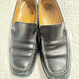Tod's Black Leather Loafers